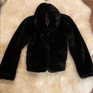 Faux Fur Elegant Black Coat
